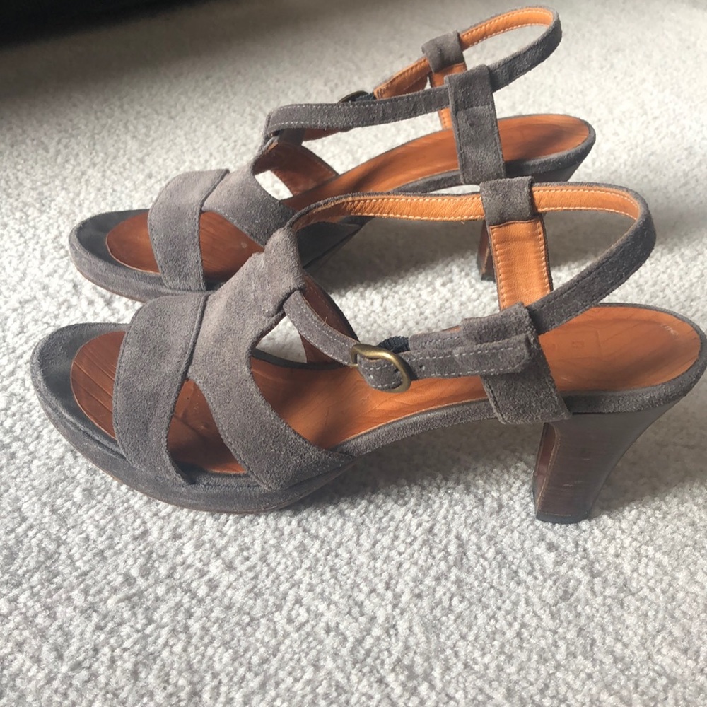 Chie Mihara Grey Suede Sandals